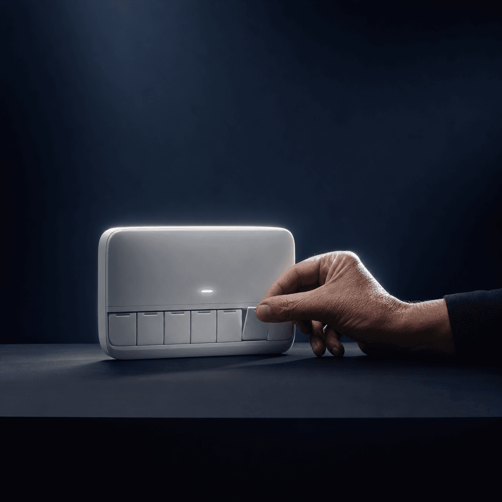 A hand lifting open today's compartment of the smart pill dispenser
