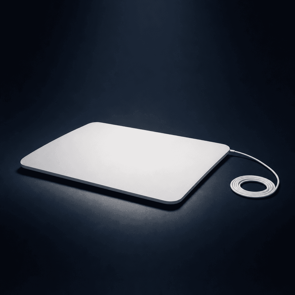 Slim white under-mattress sleep-sensor pad